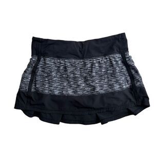 Lululemon Pace Rival Skirt Dramatic Static White Black Women's 6 Athleisure Yoga